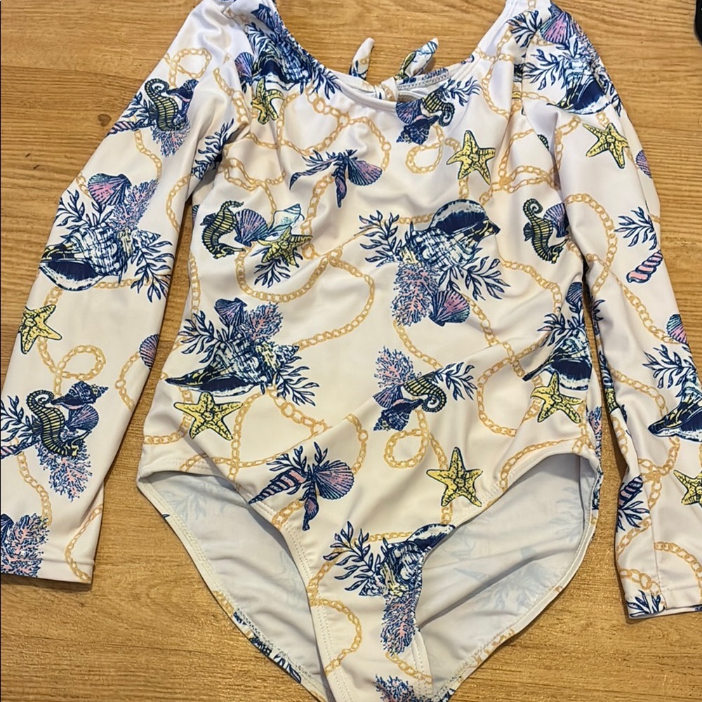 Kids Swim One Piece with Ocean Print